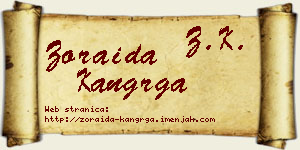Zoraida Kangrga vizit kartica
